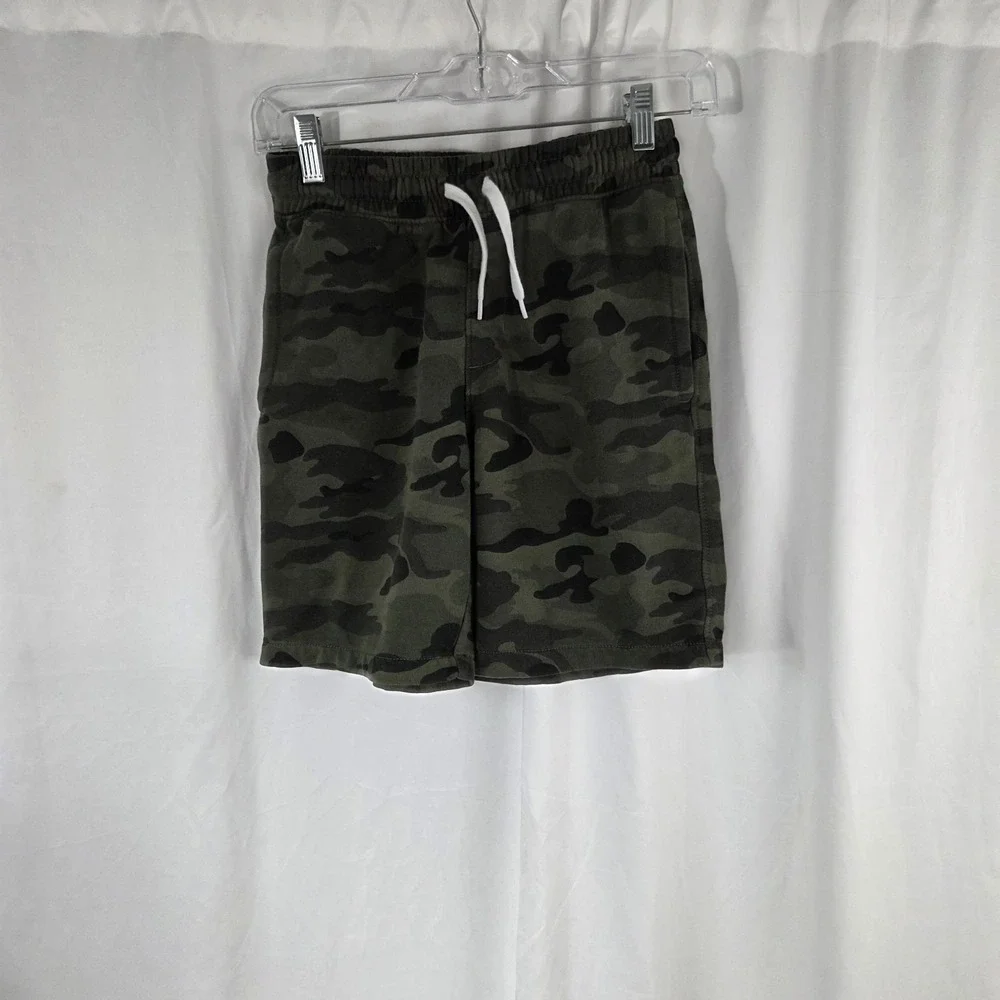 Old Navy Boys Size Large Pull-on Fleece Shorts Green Camouflage